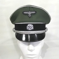 PROMO !!! TOPI PET VISOR WAFFEN SS JERMAN WW2 HIJAU VERSI B KOSTUM