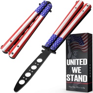 GOOD WORKER Butterfly Trainer – American Patriot Balisong – Practice Butterfly Knife – Butterfly Kni