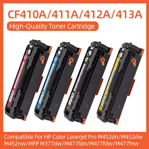 Compatible 410A Toner Cartridge for HP CF410A CF411A CF412A CF413A Color Laserjet Pro MFP M477fnw M4