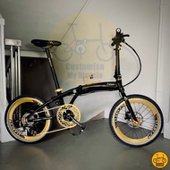 Fnhon Tornado 20” • 10 Speeds Shimano Tiagra • Black Gold• Hydraulic Brake • Crius Foldable Foldie Bicycle Bike •
