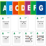 49Pcs Guitar Chord Scale Learning Cards, Colorful Chord Chart for 6 String Acoustic & Electric Guita