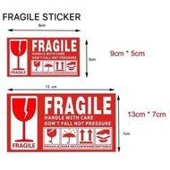 Harga Borong Fragile Sticker Handle with Care Stiker Mudah Pecah Size 9cm x 5cm &amp; 13cm x 7cm