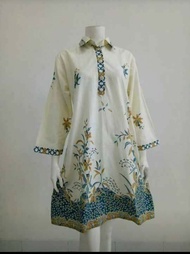 TUNIK BATIK WANITA TERBARU 2021 KEKINIAN MODEL KANCING DEPAN BAJU KERJA SERAGAM KANTOR