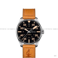 HAMILTON H64725531 Men's Analog Watch KHAKI AVIATION PILOT DAY DATE Automatic 46mm Leather Strap Bla
