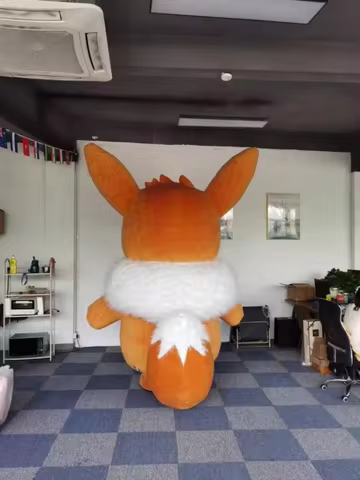 Adult Inflatable Eevee Mascot Costume Cute Fire Character Halloween Party Fancy Dress without Batter