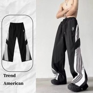 American stripe streetwear pants baggy pants men casual pants oversized pants