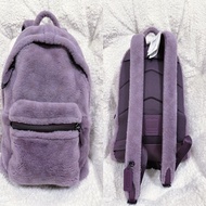 全新 coach紫色毛絨後背包