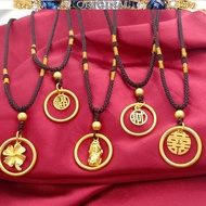 The new 916 gold peace buckle love coin pendant for men and women braided necklace gold inheritance prime ring in stock