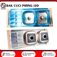 STOK ADA Bak Cuci Piring 3S Type 12050 Tebal 0.4MM Stainless Steel Kitchen Sink Wastafel