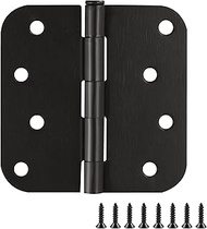 Door Hinges for Interior Doors 6-Pack 4-inch x 4-inch – Rounded 5/8-inch Radius Steel Door Hinge – O