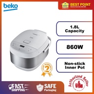 BEKO Microcomputer Rice Cooker (1.8L),Silver White RCM50823W