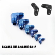 AN3 AN4 AN6 AN8 AN10 AN12 AN16 Oil Fuel Hose Line Fitting Adapter Flare 45 90 Degree Union Coupler