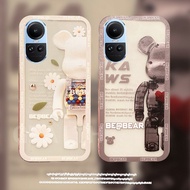 Ready To Ship Casing OPPO Reno10 Pro / Reno10 Pro+ 5G New TPU Silicone Transparent Soft Case Oppo Reno10Pro+ Cartoon Daisy Bear Shockproof Cover Reno 10 Pro