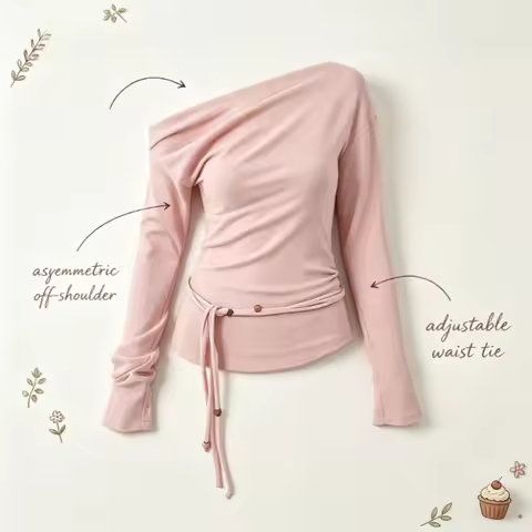 Cute 2000s Vintage Blouse For Women Japanese Harajuku Lace Slim Fit Long Sleeve Pullover American Ko