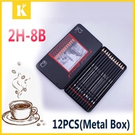 Complete Drawing Pencil 12Pcs Complete Set 2H HAHB HB 2B 3B 4B 5B 6B 7B 8B Charcoal Set Pencil Set W