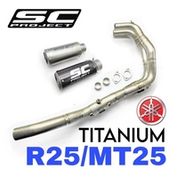 Design SC PROJECT Full System Titanium Exhaust YAMAHA R25 MT25 51mm Manifold Accessories Motor YZF-R