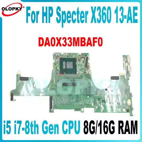 DA0X33MBAF0 Mainboard for HP Specter X360 13-AE laptop motherboard 941883-001 941883-601 i5 i7-8th G
