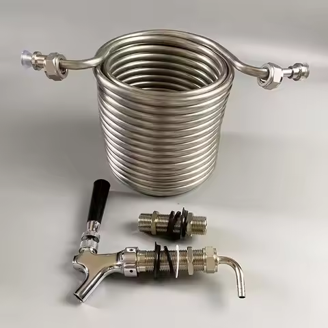 304 Stainless Steel Beer Cooling Coil ,Long Shank Beer Tap, Faucet, 80mm Shank Draft Beer Dispenser