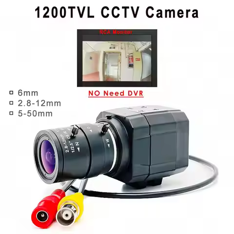 BNC RCA Analog CVBS 1200TVL Color Mini BOX Camera with CS LENS 6mm 2.8-12mm 5-50mm TV Camera Securit