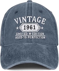 65th Birthday Gifts for Women Man Vintage 1960 Baseball Cap Meaningful Gifts Ideas, Blue, One Size