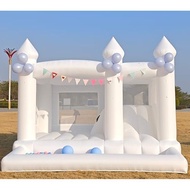 13FT White Bounce House Castle with Ball Pits and Slides Bounce House for Big Kids Inflatable Bounce