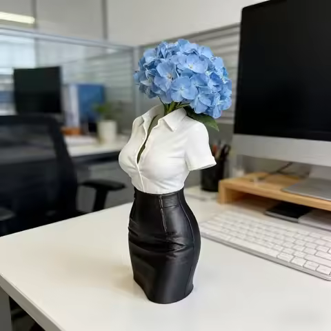 3D Printed Mini Office Outfit Mannequin Bust Miniature Shirt Skirt Dress Form Desktop Decor Jewelry 