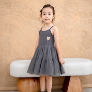 Lebear Tencel Tulle Dress in Charcoal