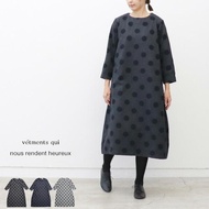 ヌーランドオロー  nous rendent heureux ワンピース 823101 ウール ドット コクーン 10％offクーポン配布中