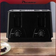 [Phenovo] 4 Slices Bread Toaster Wide Slots Convenient Breakfast Machine Dual Control Panels Househo