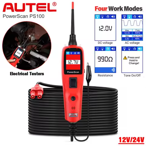 Autel PowerScan PS100 12V 24V Electrical System Auto Circuit Tester Power Probe BMS Short Open Finde