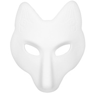 Fox Mask Leather Mask, Therian Mask Kitsune Mask Cosplay Mask， DIY Animal Mask Unpainted Craft Mask 
