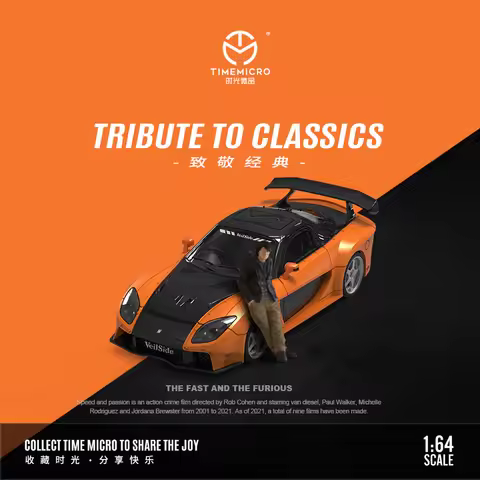 TimeMicro RX-7 1:64 Veilside Fast & Furious Painting Simulation Alloy Car Model for Collection&Displ