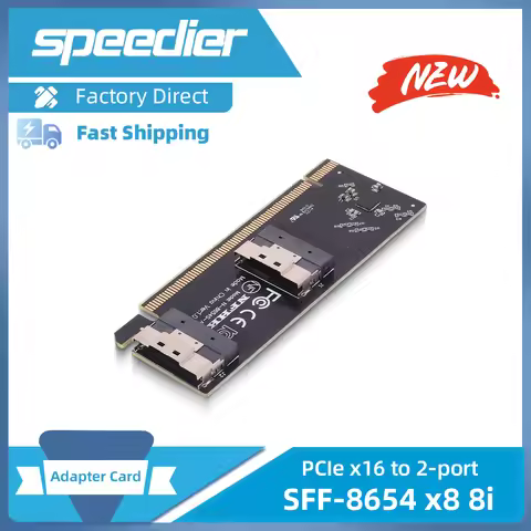 PCIe 3.0 4.0 X16 To 2 Port SFF-8654 X8 8i Adapter Card
