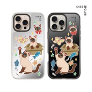 CaseClub Iphone Case Trio Siamese Cat Glass For i17 Pro Max/i17 Pro/i17 Air/i17