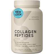 SR Sports Research Collagen Peptides Hydrolyzed Type I & III Collagen Unflavored