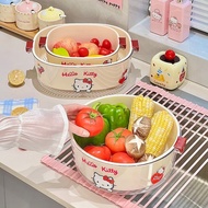 Dopamine Drain Basket Household Kitchen Double-Layer Vegetable Washing Basket Vegetable Basket