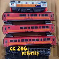 mainan kereta api indonesia,miniatur kereta api,cc 206 gerbong priority,cc 201 gerbong priority,cc 203 gerbong priority