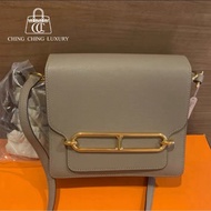 🌈Hermes🧡Mini Roulis 19🧡大象灰金扣🌈99新🌟Evercolor皮🌟愛馬仕🌟