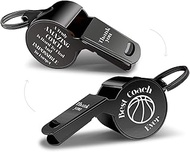 QIBAJIU Whistle with Lanyard, Black Whistle - Coach Whistle, Basketball Gifts, Men's Women's Coach Gift, Thank You Cheers Coach Gift - Best Coach Ever - Teacher Whistle Coach Gift