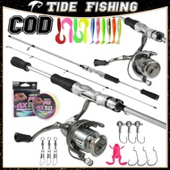 Fishing Rod And Spinning Reel Set Silver 5.5 Feet/5.9 Feet/6.9 Feet Power ML 6-12LB Combo With PE Li