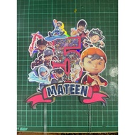 Boboiboy shaker cardstock caketopper