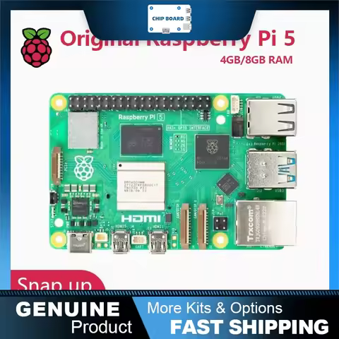 Official Raspberry Pi 5 Cortex-A76 Linux SBC, 2GB / 4GB / 8GB / 16GB RAM, PCIe, Gigabit Ethernet, US