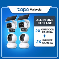 【Tapo CCTV Bundle】4 Cameras (2 Indoor C230 + 2 Outdoor C645D KIT) Smart Home Security AI Detection
