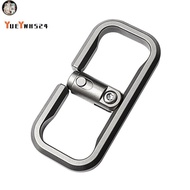 IP Titanium Alloy Press Lock Position Keychain Quick Release Car Keychain Cowhide Pendant EDC Gadget