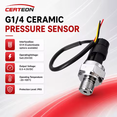 G1/4 Ceramic Pressure Sensor 0.5-4.5V DC 5V IP65 Water Pump Air Compressor Hydraulic Oil Pressure Tr