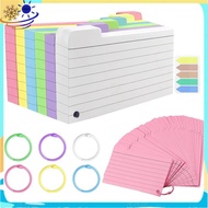 300 Pack Index Cards, 3inch X 5inch Ruled Index Cards with Ring, Colored Lined Flash Cards, Both Sid
