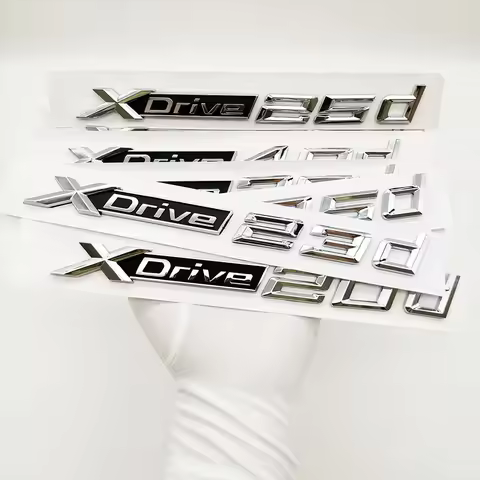 3D ABS XDrive Emblem For BMW X1 X2 X3 X5 X6 X7 Car Fender Rear Trunk Sticker X Drive 18d 20d 25d 30d