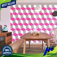 3D Cube Motif Wall Paper 45CM X 10M 3D Pink Cube Wallpaper Sticker 3D Cube Wallsticker Wallpaper Sti