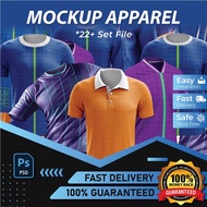 Jersey T-shirt Bundle Premium Realistic Apparel Mockup Editable 22+  Muslimah Photoshop PSD High Qua