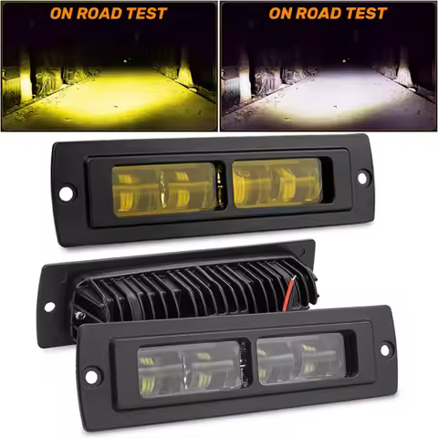7 Inch Flush Mount Led Light Bar Work Lamp White Yellow Reversing Fog Lighs for Car Truck Trailer Of